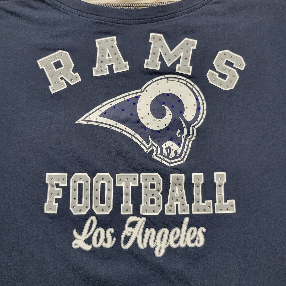 Los Angeles Rams Adult Medium Blue Raglan Sleeves NFL Football - Picture 3 of 8